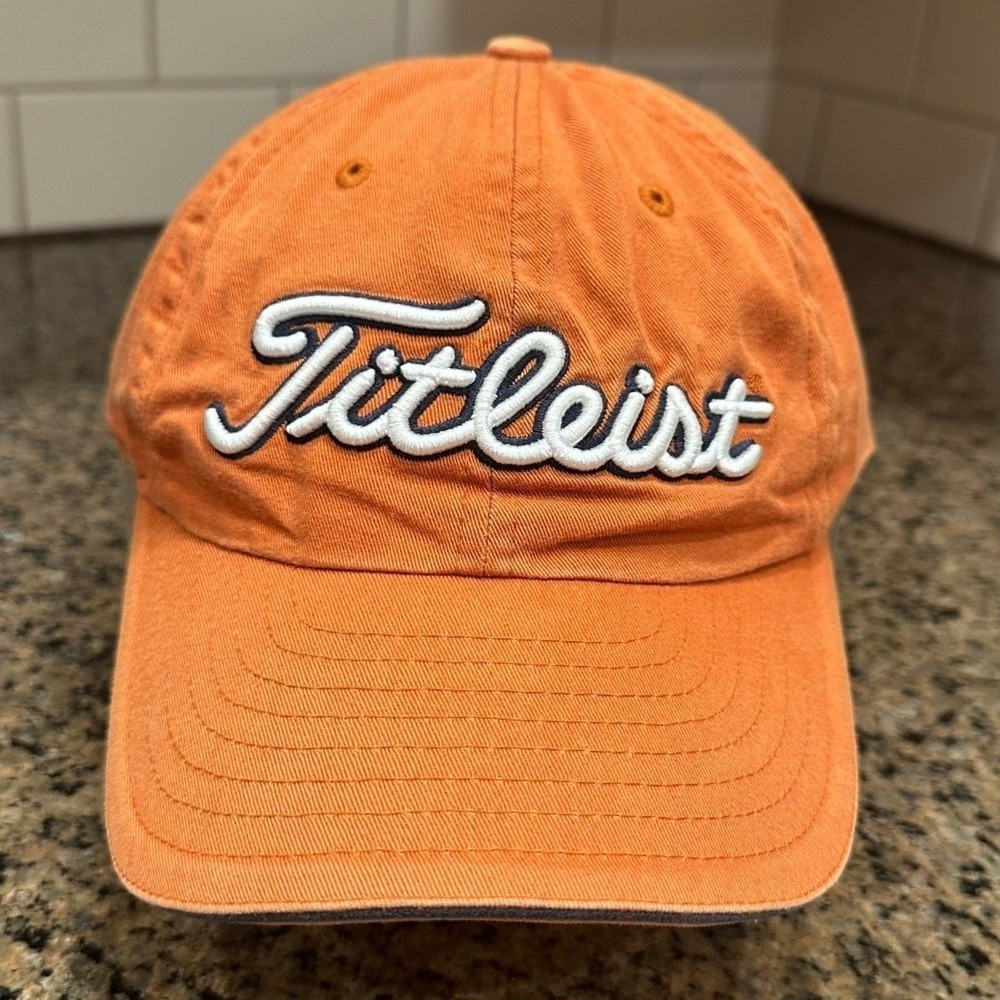 Titleist New Era Golf‎ Dad Hat Adjustable Orange White Cotton